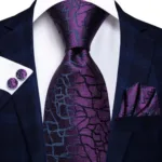 Hi-Tie Designer Black Blue Striped 63inch Silk Men Tie Extra Long Ties for Men Woven Classic 160cm Men Necktie Pocket Square Set - Image 32