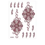 Red Lace Henna Tattoo Sexy Maroon Tattoo Stickers Waterproof India Mehndi Design Temporary Tattoos Finger Hand Tattoo for Women - Image 9