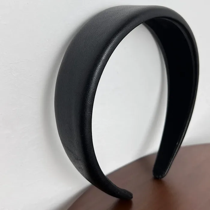High Quality Women PU Leather Thick Sponge Wide Hairbands Wide Sponge Padded Simple Hair Hoop Band Bezel Hair Accessories - Image 6