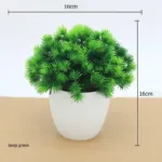 Green Artificial Plants Bonsai Small Tree Pot Plants Simulation Plastic Flowers Potted Ornaments Home Hotel Garden Decoration - Image 3