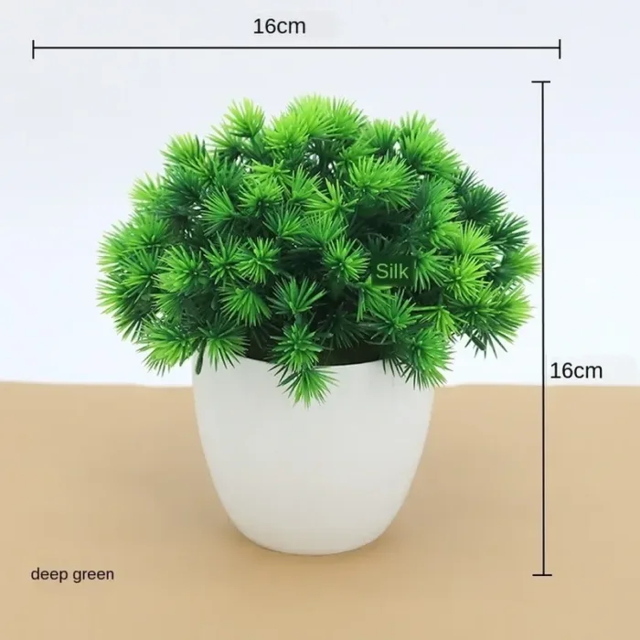 Green Artificial Plants Bonsai Small Tree Pot Plants Simulation Plastic Flowers Potted Ornaments Home Hotel Garden Decoration - Image 3