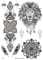 Size:210x150mm Waterproof Haina Tattoo Sticker Mandala Sexy Feather Temporary Tattoo Sticker - Image 13