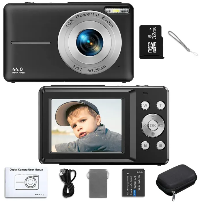 Digital Camera Children Camera for Children Camcorder with 16x Zoom Compact Cameras 1080P 44MP Cameras for Beginner Photography - Image 7