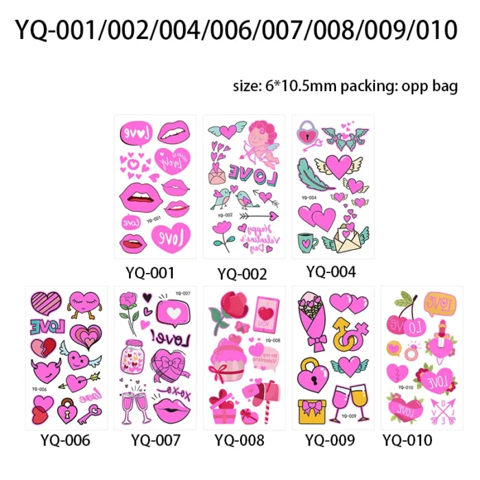 Luminous Temporary Tattoos Stickers Fluorescent Neon In Dark Illuminate Tattoo Elephant/Love Heart Shoulder Tattoo Party Sticker - Image 7