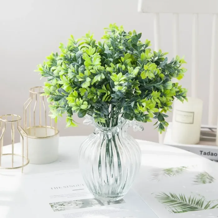 5 Forks Peach Leaf Grass Wedding Decorative Flowers Christmas Wreaths Vase for Home Decor Ornamental Flowerpot Artificial Plants - Image 5