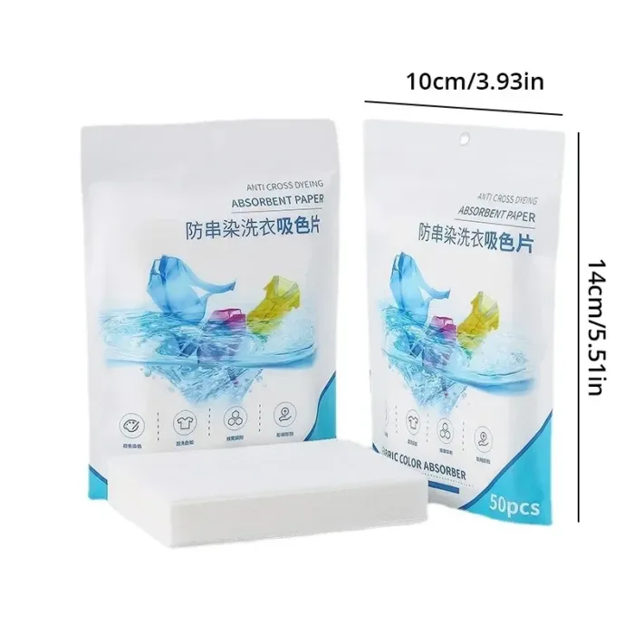 50 PCS/Bag Laundry Tablets Laundry Paper Anti-Staining Clothes Sheets Anti-String Mixing Color Absorption Washing Accessories - Image 6