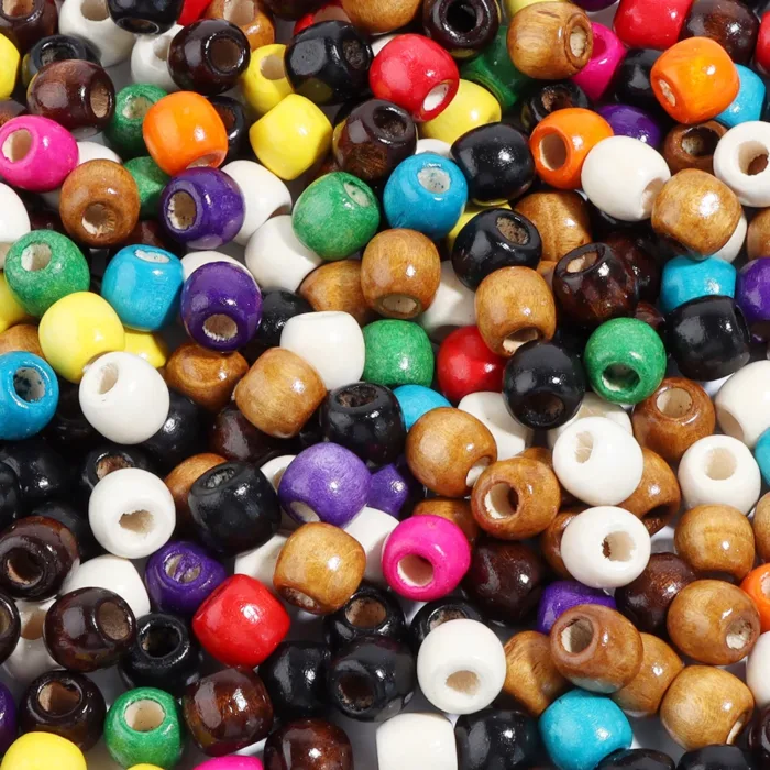 Natural Wooden Beads For Jewelry Making Big Hole Wood Beads Loose Spacer Beads DIY Hair Accessories Bracelet Necklace Wholesale - Image 2