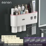 MENGNI-Magnetic Adsorption Inverted Toothbrush Holder Wall -Automatic Toothpaste Squeezer Storage Rack Bathroom Accessories - Image 7