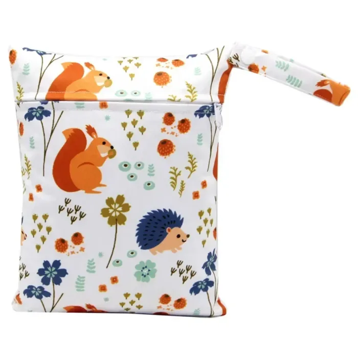 20*25cm Baby Diaper Bag Cartoon Print Wet Dry Nappy Zipper Handbag Stroller Carry Pack Travel Outdoor Wet Diaper Storage Bags - Image 12