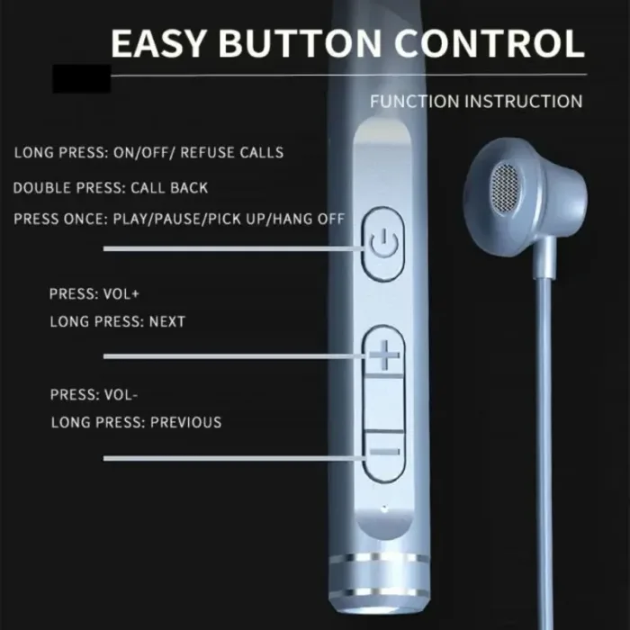 EARDECO 120 Hour Bluetooth Headphone Stereo Bass Wireless Headphones Neckband Earphones Power Flashlight Display Neck Headset - Image 5