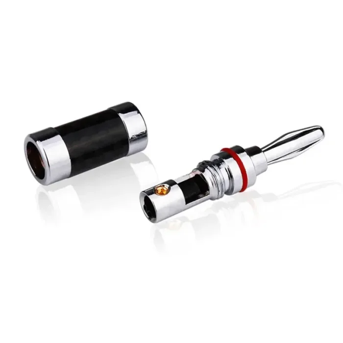 Banana Plug Connector Consumer Electronics Bananas Conector Audio Jack Rhodium Plated Carbon Fiber Screw Press Speaker Terminal - Image 4