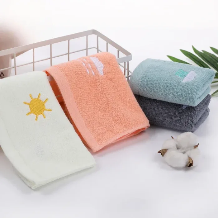 25*50cm Children Towels Baby Face Towel Soft Embroidered Absorbent Cotton Bath Towels for Newborn Kids Handkerchief Shower Stuff - Image 1