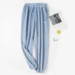 Autumn Women Solid Warm 2 Piece Sets Thicken Velvet Ribbed Fleece Set Pullover And Pants Women Casual Pajama Sets 2024 - Image 20