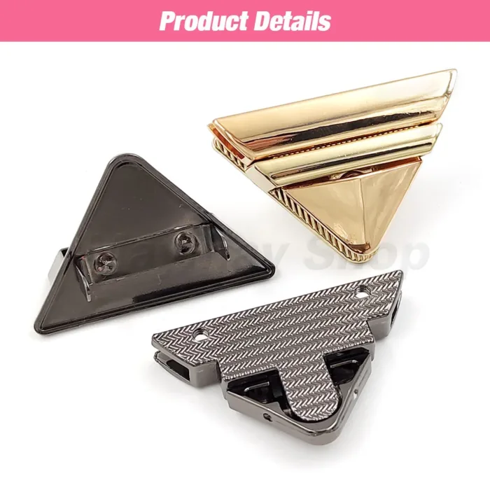 1pcs Metal Fashion Switch Lock Triangle Press Lock Clasp Leather Craft Women Bag Handbag Shoulder Bag Purse DIY Hardware - Image 5