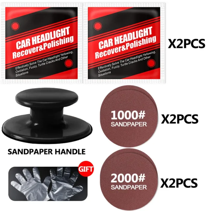 Car Headlight Restoration Polishing Kits Headlamp Scratch Remover Repair Cleaning Paste Remove Oxidation Headlight Polish Liquid - Image 9
