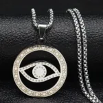 Islam Hamsa Evil Blue Eye Necklace Stainless Steel Turkish Eye Chain Bracelet Greek Jewelry ojo turco acero inoxidable N1137S02 - Image 16