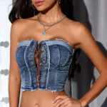 2024 New Women's Sexy Low Waist Rivet Perforated Short Denim Shorts Jeans Booty Shorts - Image 7