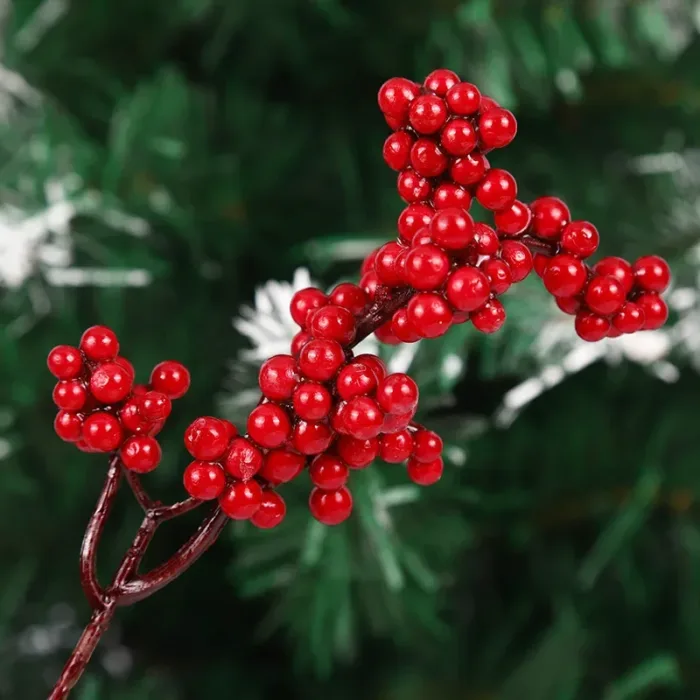 18cm Christmas Decorations Simulated Rich Fruit Festival Decoration New Year Noel Red Berry Branch Living Room Home Decoration - Image 7