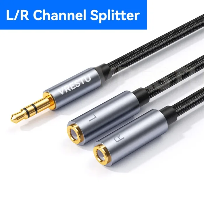 1 in 2 Out 3.5mm to 2Female Left Right Channel Cable Stereo AUX Convertor for Sound Card Speaker Combine L/R Splitter Audio Line - Image 7