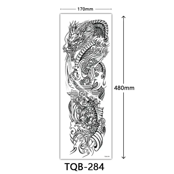 Body Art Full Fake Tatoo Tiger Wolf Flowers Rose Large Arm Tattoo Sticker Full Sleeve Waterproof Semi Permanent Tattoo Women Man - Image 29