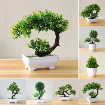 New Green Artificial Plants Bonsai Small Tree Grass Flower Potted Bonsai Halloween Christmas Party Wedding Home Office Decor