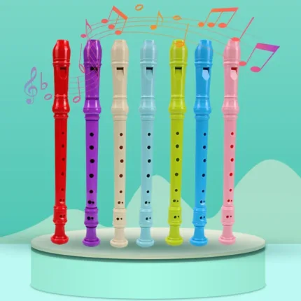 8 Holes Long Flute Musical Instrument Toys for Children Colorful Recorder Clarinet with Cleaning Stick Kids Beginner Funny Gifts