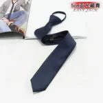 5cm Pre-tied Neck Tie Mens Skinny Zipper Ties Red Black Blue Solid Color Slim Narrow Bridegroom Party Dress Necktie Student Girl - Image 8