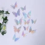 12pcs Suncatcher Sticker 3D Effect Crystal Butterflies Wall Sticker Beautiful Butterfly for Kids Room Wall Decal Home Decoration