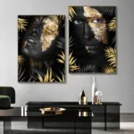 Modern Black Gold African Woman Portrait Wall Art Posters Living Room Home Decor Canvas Painting Mural Prints Pictures Cuadros - Image 5