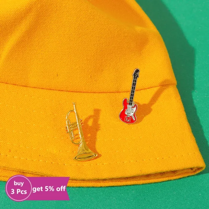 Concert Enamel Pins Piano Violin Guitar Trumpet Brooch Custom Clothes Lapel Badge Cute Musical Instrument Jewelry Gift for Kid - Image 3