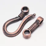 2Set Rack Plating Brass Hook and S-Hook Clasps Nickel Free Brushed Red Copper 45x14x4mm Hole: 3.5mm for fashion jewelry - Image 3