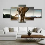 5 Piece Walking Elephant Sunset Africa Grassland Scenery Canavs Painting Prints Poster Living Room Wall Art Cuadros No Frame - Image 11