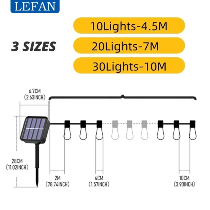 Morden Led Solar Outdoor String Lights Garden Waterproof Patio Lights for Outdoor Christmas Decoration Garland Furniture Fairy L - Image 6