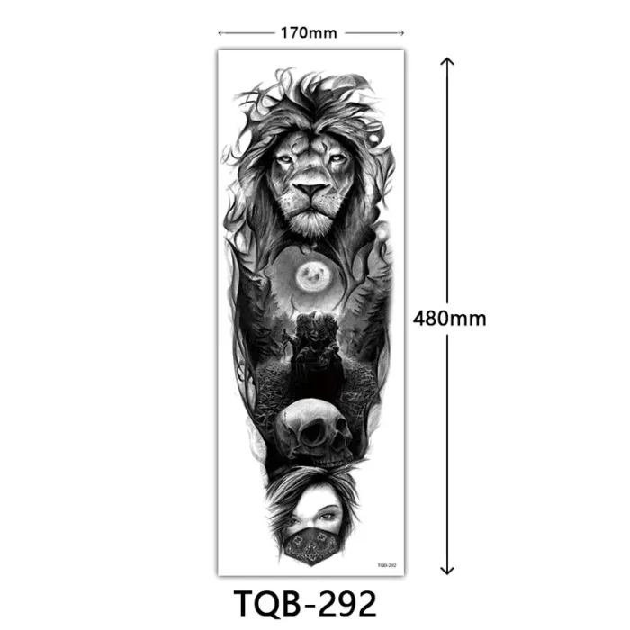 Body Art Full Fake Tatoo Tiger Wolf Flowers Rose Large Arm Tattoo Sticker Full Sleeve Waterproof Semi Permanent Tattoo Women Man - Image 36