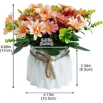 Artificial Daisy Flowers in Vase Real Touch Fake Daisies Faux Silk Plant Arrangements for Vase Table Centerpiece DIY Window Liv - Image 3