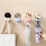 Wall Mounted Hooks Mop Organizer Holder Adhesive Cute Cat Multi-Purpose Room Hanger Strong Hooks Kitchen Bathroom Broom Clip - Image 4