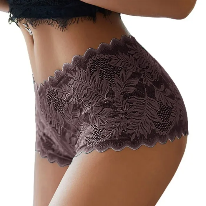 5XL Casual Woman Lace Floral Mesh Lingerie Plus Size Briefs Knicker Underwear Panties Underpants Briefs For Women Clothing - Image 1