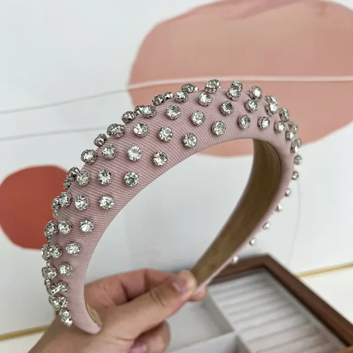 Colorful Full Diamond Popular Rhinestone Hair Accessories Headband For Women Boutique High-end Cotton Crystal Dot Hair Hoops - Image 7
