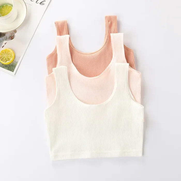 Teenager Girls Bra Kids Cotton Comfort Bras Baby Girl Solid Colors Top Child Casual Underwear for Girls Clothes for Sports Bra - Image 3