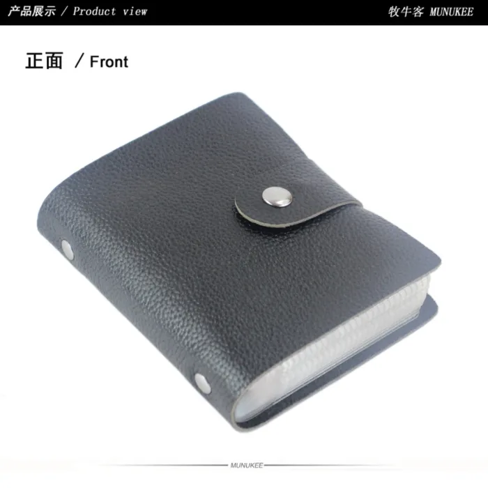 100% Genuine Leather Credit Card Holder Men Card Wallet ID Holder Women Business Card Case Large capacity with 60 Slots MC-902 - Image 3