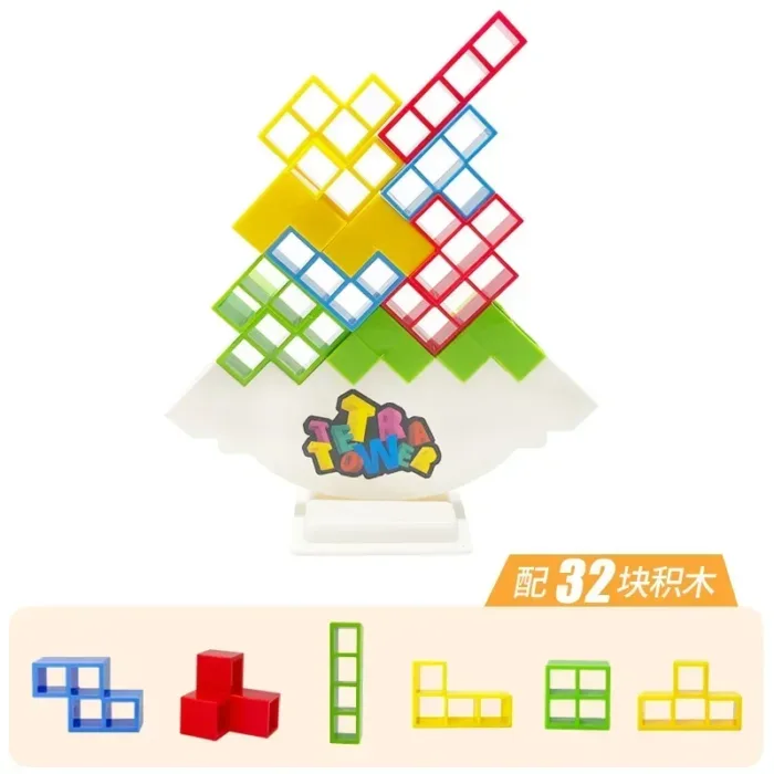 Tetra Tower Game Stacking Blocks Stack Building Blocks Balance Puzzle Board Assembly Bricks Educational Toys for Children Adults - Image 8