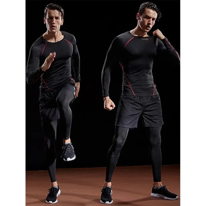 Compression Long Sleeve T Shirt Men Elastic Training T-shirt Gym Fitness Workout Tights Sport Jersey Athletic Running Shirt Men - Image 3