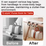 Purse Hook Handbag Hanger Alloy Table Hook Desktop Holder for Table Desk Storage Decor Student Women Bag Umbrellas Headphone - Image 3