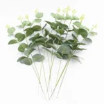 10pcs Eucalyptus Leaves Bunch Branch Artificial Plastic Plants Leaves Green Stems Wedding Faux Fake Flowers Cake DIY Decor - Image 7