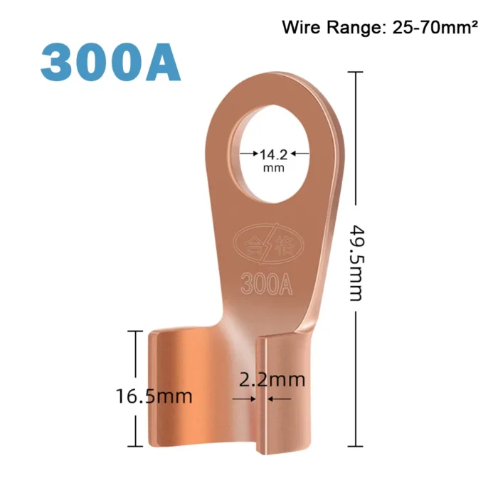 10/50PCS Copper OT Terminal Non-Insulated Wire Connector Bare Electrical Cable Terminals Lug Battery Ring Crimp Terminal 10-400A - Image 14