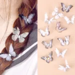 10pcs 4.5cm Double Layered Tulle 3D Luminous Butterfly Wings DIY Sewing Accessories Dress Hair Accessories Headwear Decoration - Image 3