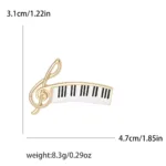 Beaut&Berry Trendy Piano Brooches for Women Unisex 2-color Musical Instrument Party Casual Brooch Pin Gifts - Image 6