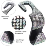 Dazzling Diamond Car Seat Backrest Hook Car Backrest Universal Head Restraint Storage Rack Automotive Interior Accessories - Image 5