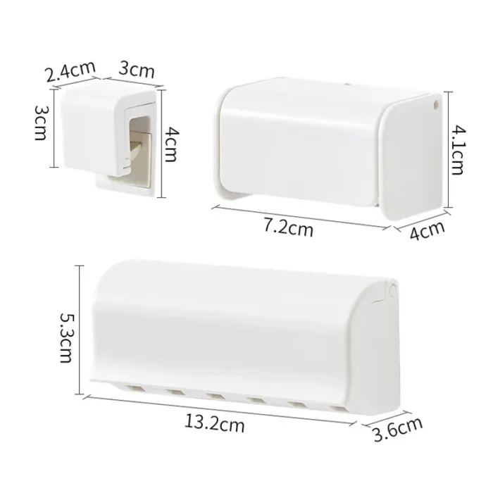 1pc Punch-free Wall-mounted Toothbrush Holder Toothpaste Holder Toothpaste Storage Rack Bath Organizer Bathroom Accessories - Image 6