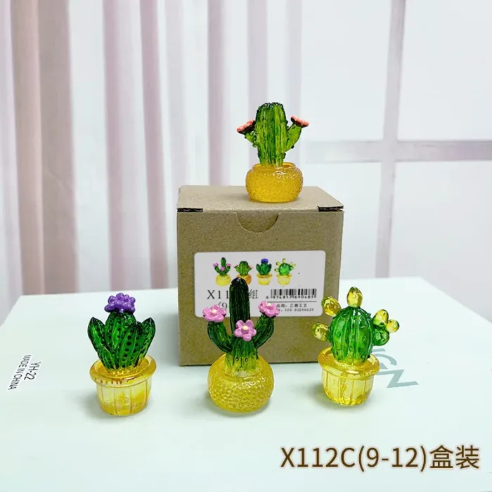 Creative Simulation Cactus Plant Decor Transparent Fleshy Car Computer Decoration Ornaments Decorative Crafts Home Accessories - Image 8